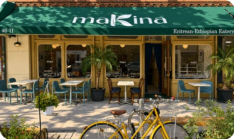 Makina Cafe restaurant storefront on Skillman Ave in Sunnyside, Queens